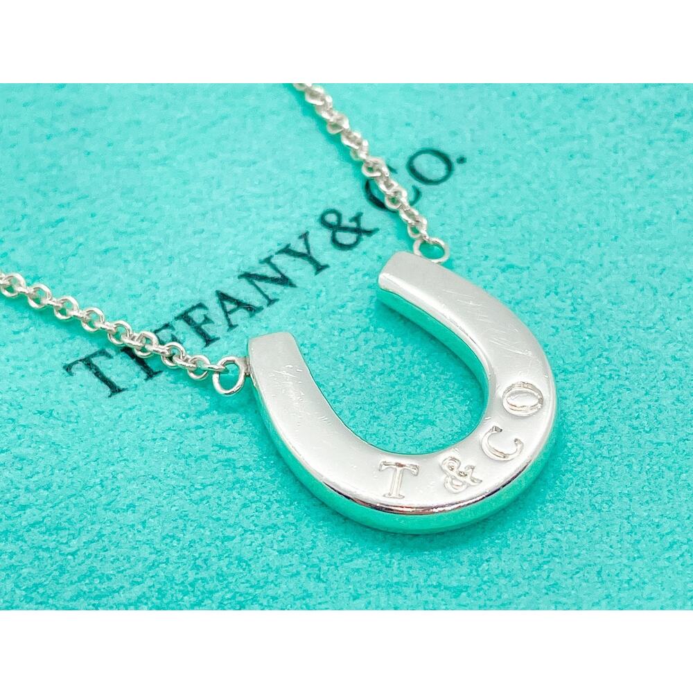 Tiffany & Co. Lucky Horseshoe Pendant Necklace Sterling Silver 15.5” - Picture 9 of 12
